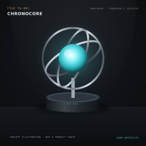 Concept illustration of the ChronoCore, an Anachron design study. Not a photo of a manufactured product.