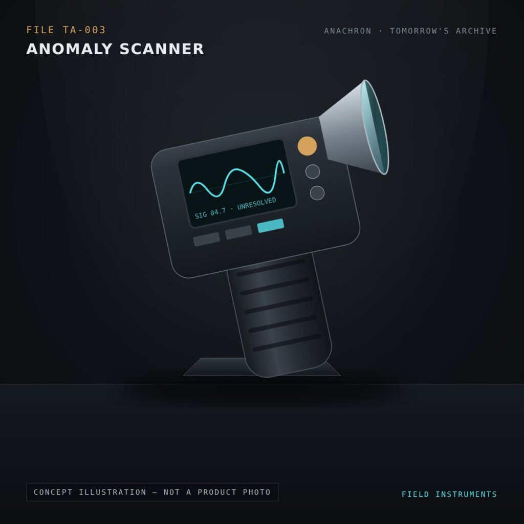 Concept illustration of the Anomaly Scanner, an Anachron design study. Not a photo of a manufactured product.